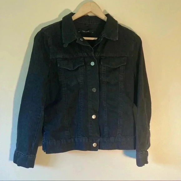 J Brand black snap buttons denim jean jacket - Picture 1 of 7